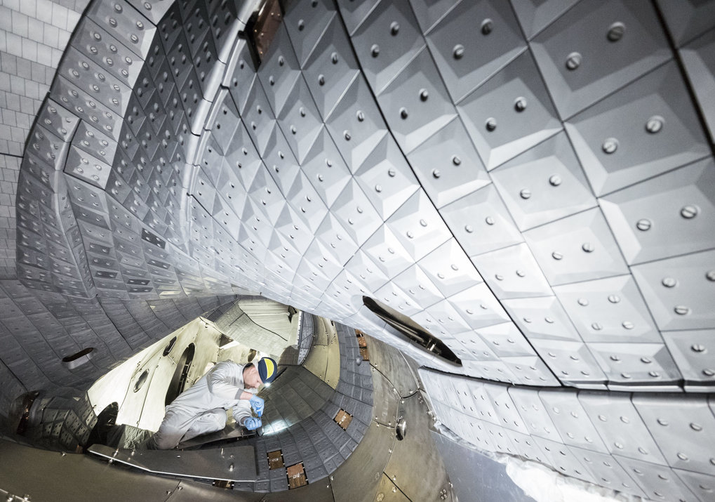 Blick in das Plasmagef der Fusionsanlage Wendelstein 7-X